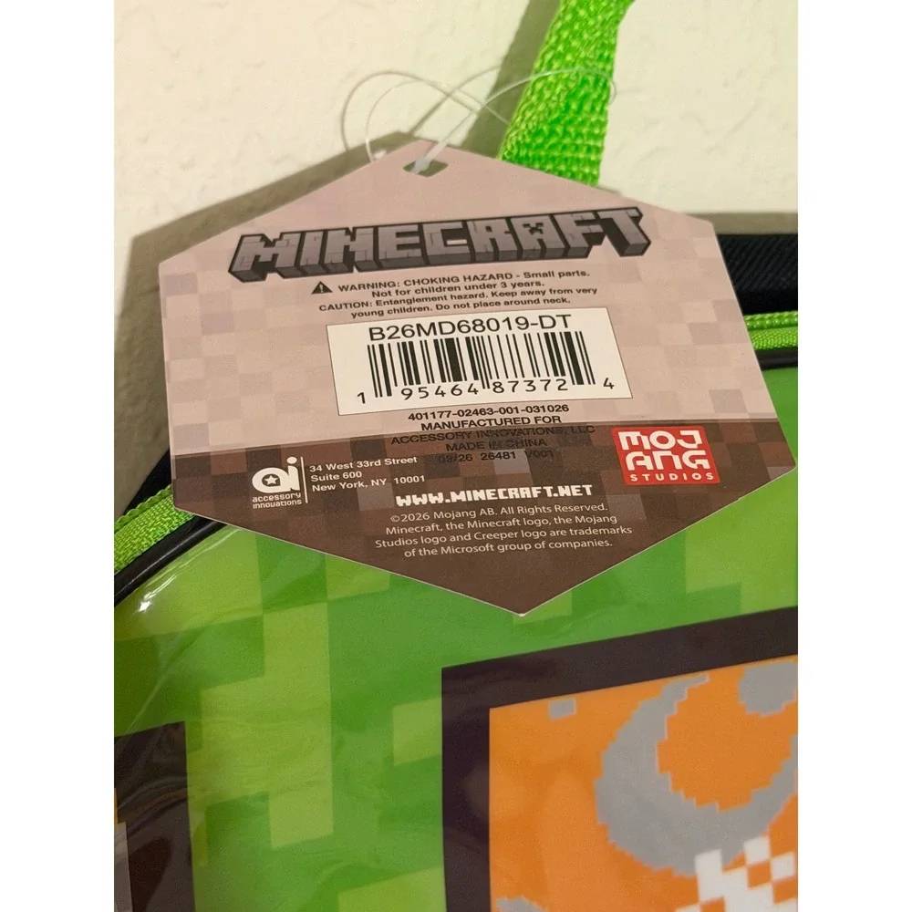 Minecraft Creeper Steve Alex TNT Green Black School Backpack NWT